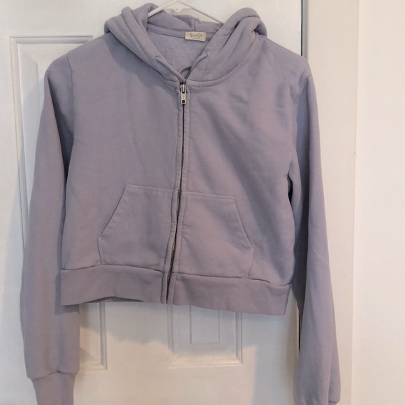 Lavender Purple John Galt Brandy Melville crop Hoodie - Picture 3 of 7